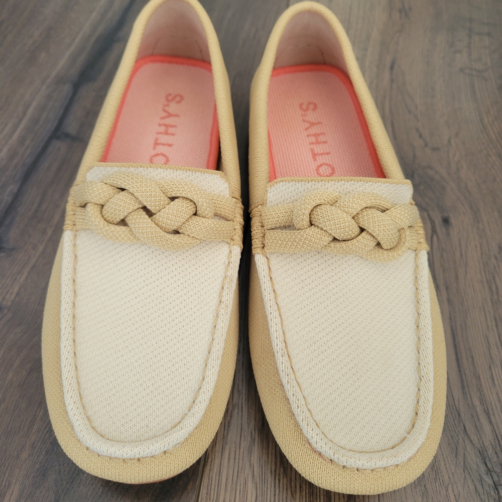 Rothys Braided Driver, Cappucino, Size 7.5